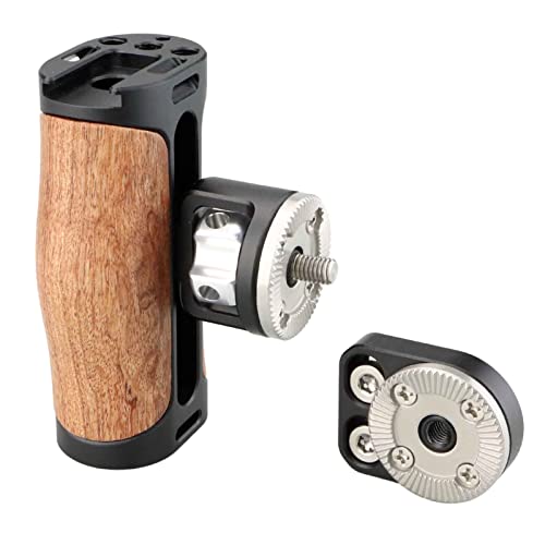 Wooden Rosette Side Handle with Rosette Extension Mount for Camera Cage