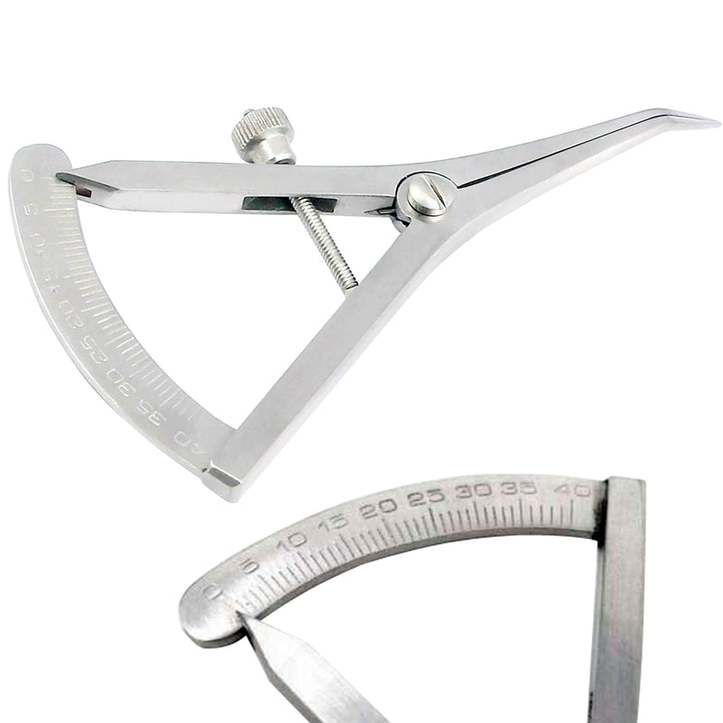 [Australia - AusPower] - Castroviejo Caliper 3.5" Angled Measuring & Marking Device with Graduated 0-40Mm Scale and Adjustable Thumbscrew, Stainless Steel Orthopedic Ophthalmic Measuring Instrument 