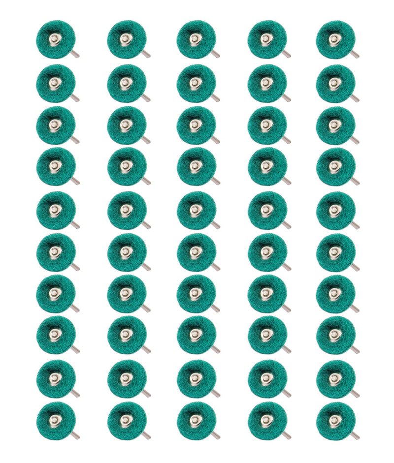 50 Pack 1 Inch Abrasive Wheel Polishing Buffing Wheel Set for Dremel Rotary Tool, Drills, 150 Grits 1/8'' (3mm) Shank Scouring Pad Abrasive Buffing Wheels for Metal, Wood, Rust Removal Green 150Grit 50PCS