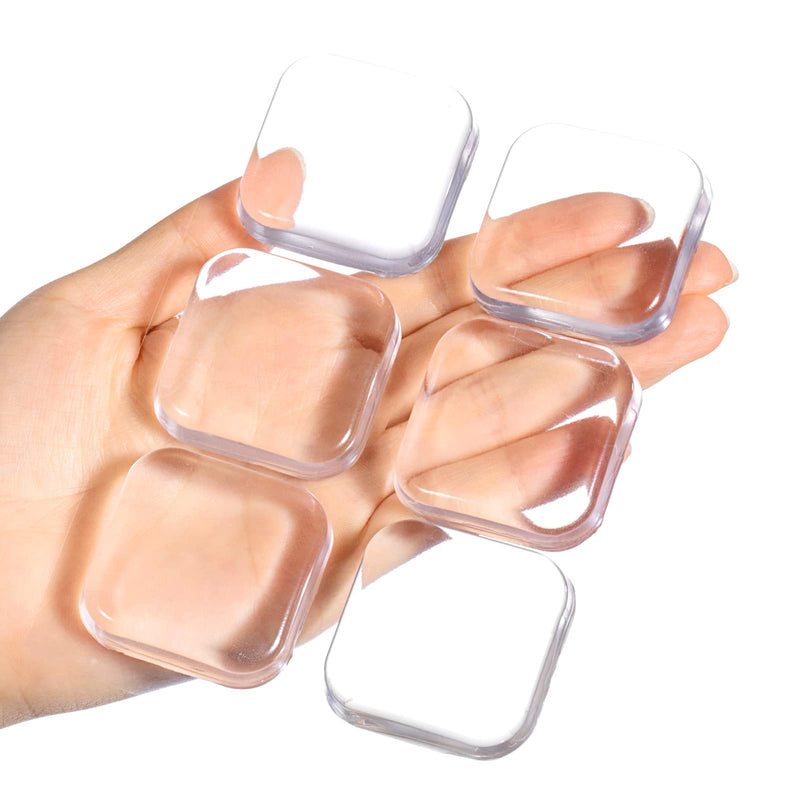 [Australia - AusPower] - Door Stopper Wall Protector - Wall Shield Bumper Guard from Door Knobs, Sturdy Self Adhesive, Soft and Transparent,Washable and Reusable Shock Absorbent Gel for Home Office (Thicken Square, 6pcs) Thicken Square 