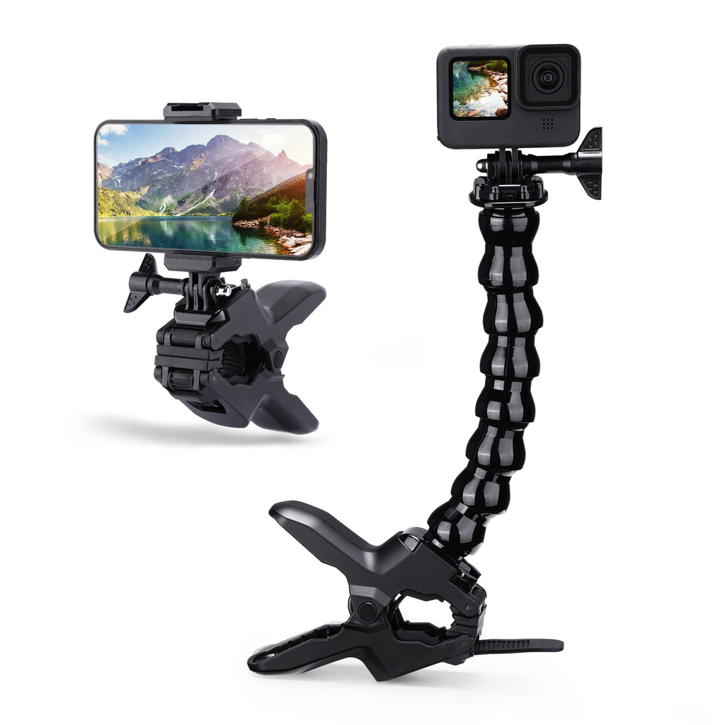 [Australia - AusPower] - ULANZI Jaws Flex Clamp Mount with Adjustable Gooseneck Compatible with 4-7'' Smartphone, GoPro Hero 11, 10, 9, 8, 7, 6, 5, 4, Session, 3+, 3, 2, 1, Max, Hero (2018), Fusion, DJI Osmo Action Cameras 