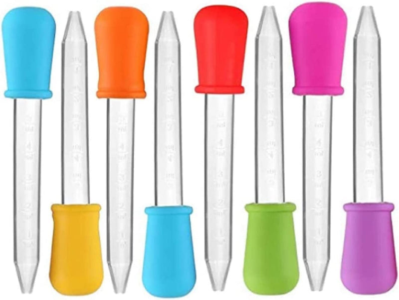 [Australia - AusPower] - 5ml Liquid Droppers Clear Medicine Silicone and Plastic Pipettes Eye Dropper with Bulb Tip for Kids Candy Molds (8 Pack) 