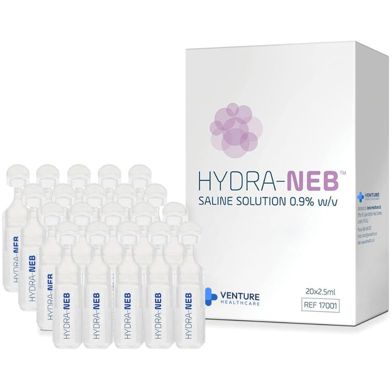 Saline Ampoules — 0.9% Sodium Chloride Solution, Preservative Free Nasal Care for Nose, Wound Cleansing, Babies, Kids & Adults — 20 Count, 2.5ml Each (50ml / 1.69 fl oz)