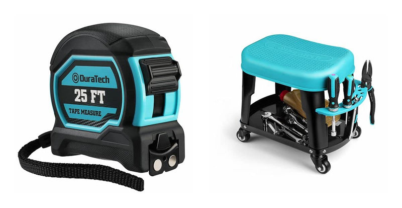 [Australia - AusPower] - DURATECH Rolling Mechanic Stool and Magnetic Tape Measure 