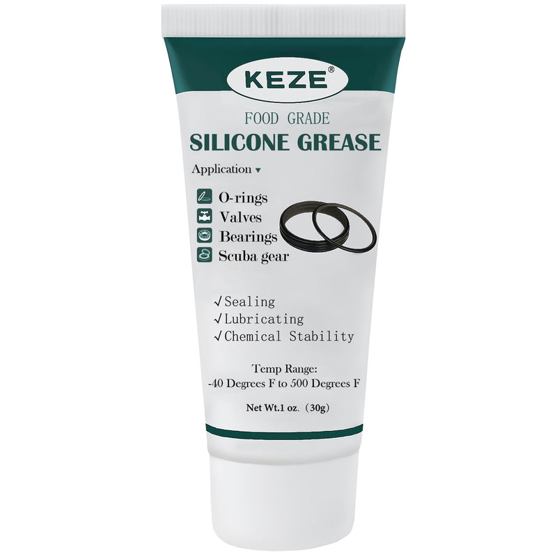 [Australia - AusPower] - KEZE Waterproof Food Grade Silicone Lubricant Plumbers Grease for Valve Sealant Faucet Pool Lube O Rings Filter 1 oz 1-Pack 1 Pack (1oz) Silicone Grease 