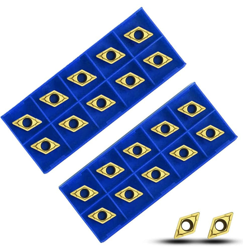 [Australia - AusPower] - DCMT21.51/DCMT070204 Carbide Turning Inserts, Mutilayer Coated Blades for Lathe Holder Boring Bar,Pack of 20 