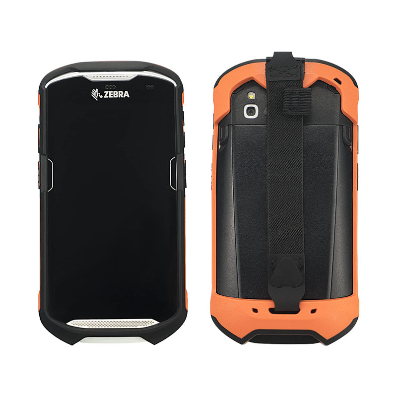 Protective Cover Bumper Case Rugged Boot with Hand Strap for Zebra TC51 TC510K TC52 TC56 TC57,Slim TPU Scanner Cover,Barcode Touch Mobile Computer Accessories (Orange) Orange