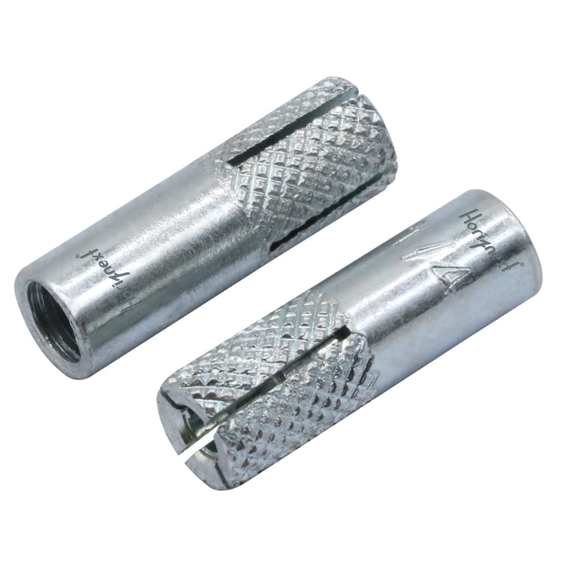 [Australia - AusPower] - 1/4" x 1 inch Drop-in Anchor, zinc-Plated Carbon Steel Expansion Sleeve Screw Bolts kit for Concrete Drywall (100 pcs) 1/4 inch I.D. 100 