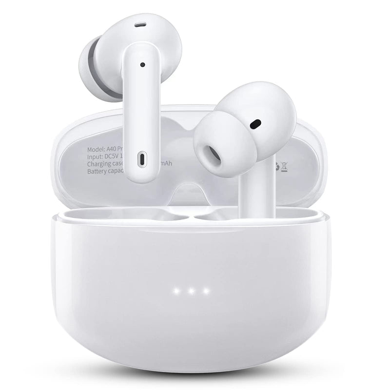 [Australia - AusPower] - A40 Pro Wireless Earbuds, 50Hrs Playtime Bluetooth Earbuds Built in Noise Cancellation Mic with Charging Case, Bluetooth Headphones with Stereo Sound, IPX7 Waterproof Ear Buds for iPhone 