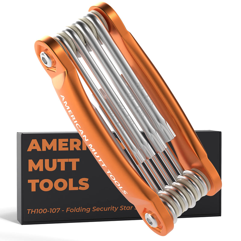 [Australia - AusPower] - AMERICAN MUTT TOOLS Tamper Proof Torx Set – Security Torx Set, Star Tool with Hole in Middle | Tamper Proof Allen Wrench Set, Security Hex Key Set, Folding Torx Key Set, Star Wrench Set, Star Keys 