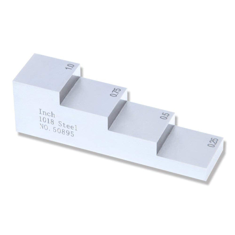 [Australia - AusPower] - 4 Step Test Calibration Block Step Wedge for Thickness and Linearity Calibration for Ultrasonic Thickness Gauge in NDT Testing #1018 Steel 0.250'' 0.500'' 0.750'' 1.000'' 