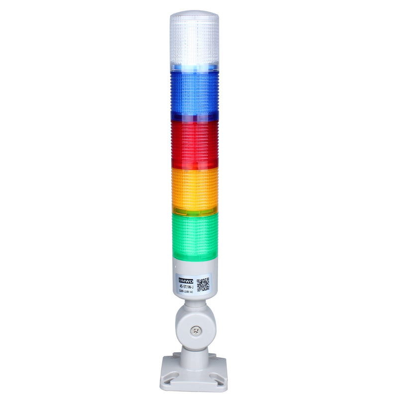 [Australia - AusPower] - Led Signal Tower Stack Lights, Industrial Warning Lights Column Signal Tower Andon Lights with Rotatable Base Continuous/Flashing Light Switchable, (5 Layer,12V No Buzzer) W/B/R/Y/G DC 12V 5 Layer/no Buzzer 