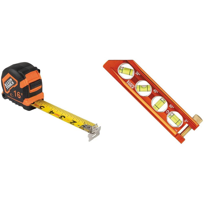 [Australia - AusPower] - Klein Tools 9216 Tape Measure and 935AB4V Level 16-Foot Tape Measure + Level, 6.25-Inch 
