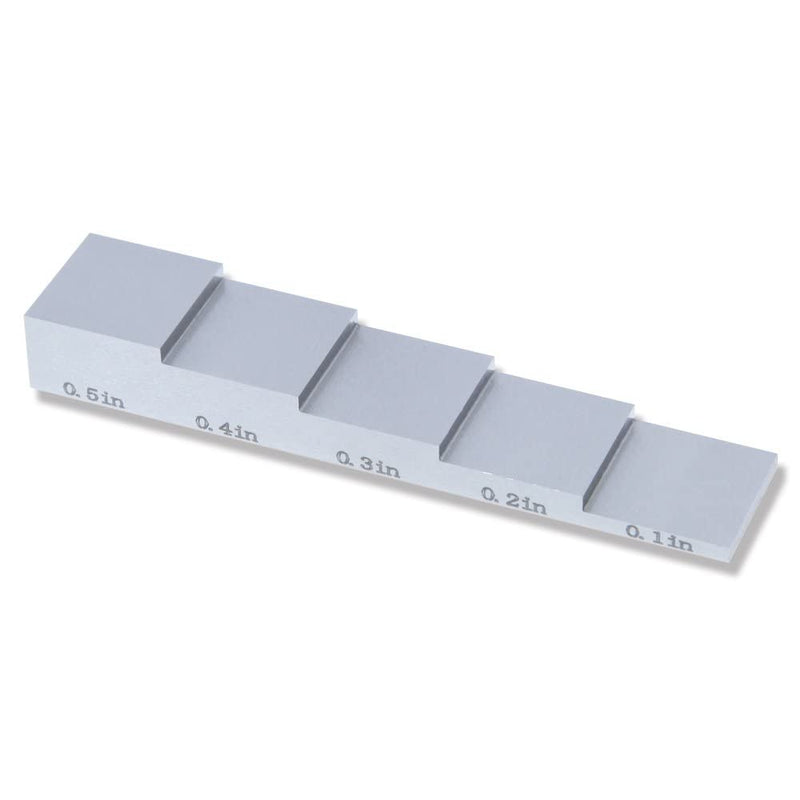 [Australia - AusPower] - 5 Step Test Calibration Block Step Wedge for Thickness and Linearity Calibration for Ultrasonic Thickness Gauge in NDT Testing #1018 Steel 0.100'' 0.200'' 0.300'' 0.400'' 0.500'' 