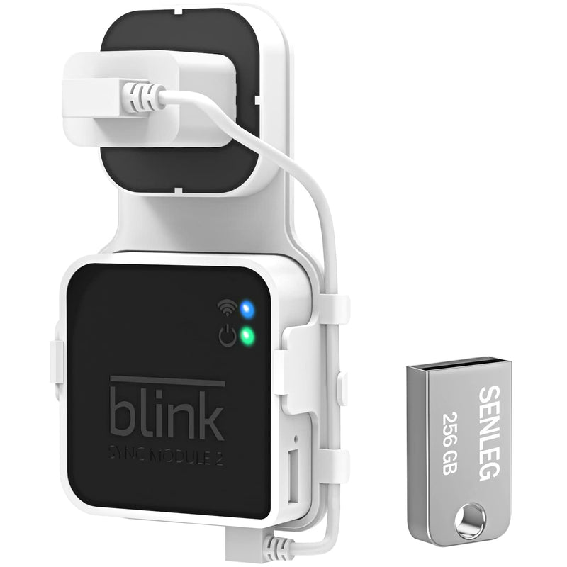 [Australia - AusPower] - 256GB Blink USB Flash Drive and Blink Sync Module 2 Mount, No-Drilling Easy Move Mount Bracket for Blink Outdoor Indoor Security System, with Short Cable (Blink Sync Module 2 is NOT Included) 