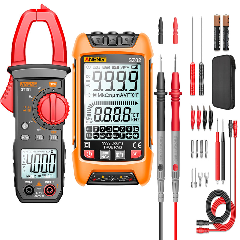 [Australia - AusPower] - ANENG Clamp Meter with Digital Multimeter Measures NCV,AC/DC Current/Voltage,Resistance,Continuity,Capacitance,diodes,Auto-ranging Electrical Tools 