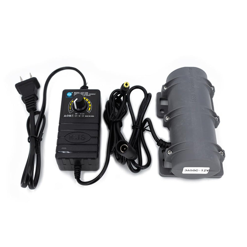 [Australia - AusPower] - 12V DC Motor 3800rpm Strong vibration Industry Mini Vibration Motor with Sturdy Plastic Shell Rotary Speed Vibrating Motor for Massage Bed Chair Medical Instruments (12V Motor+Power) 12V Motor+Power 