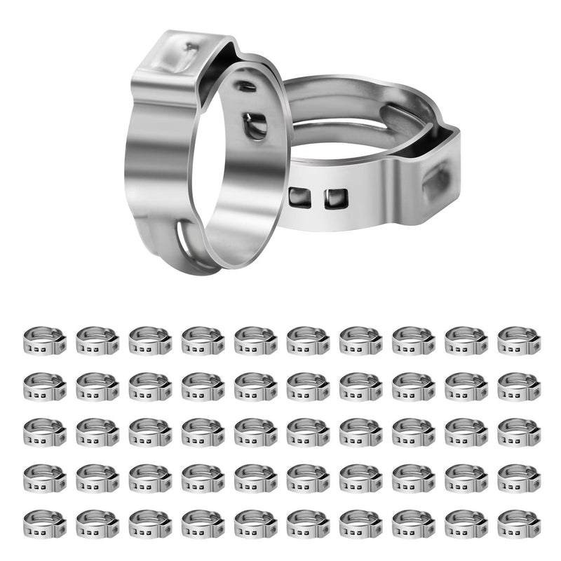 [Australia - AusPower] - 50/100/150/200 Pack PEX Cinch Clamps, 1/2" Clamps, Stainless Steel Single Ear Hose Clamps (1/2", 50 Pack) 1/2" × 50 