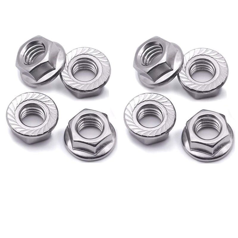 [Australia - AusPower] - 8 M10 x 1.0mm Pitch Metric fine Pitch 304 Stainless Steel Hexagonal Flange Nuts 