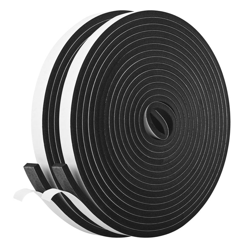[Australia - AusPower] - Self Adhesive Foam Tape Weatherstrip 1/2In x 1/4In x 42Ft High Density Foam Insulation Strips Foam Seal Weather Stripping with Strong Adhesive for Door and Window Sound Isolation Soundproofing 