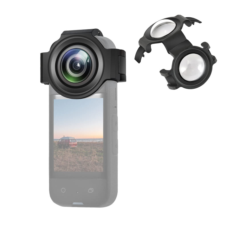 [Australia - AusPower] - Upgrade Lens Guard for Insta360 X3 Protective Cover Case for Insta360 Camera Accessories(Optical Glass Lens Cap) Snap-on 