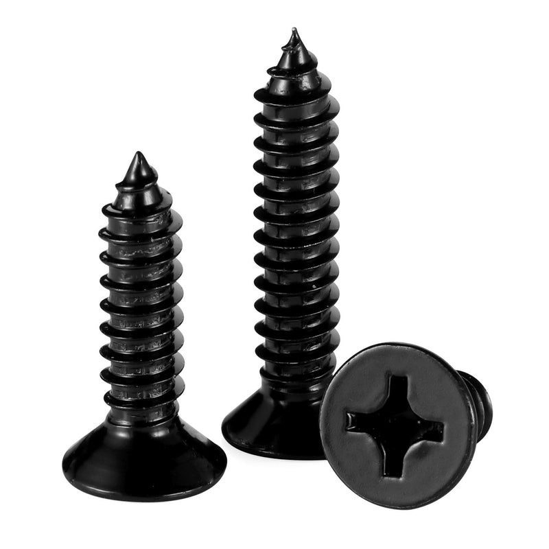 [Australia - AusPower] - 100PCS #10 x 1" Flat Head Sheet Metal Screws Phillips Drive Wood Screws, Black Oxide 304 Stainless Steel 18-8, Self Tapping 100 #10×1" (100 pcs) 