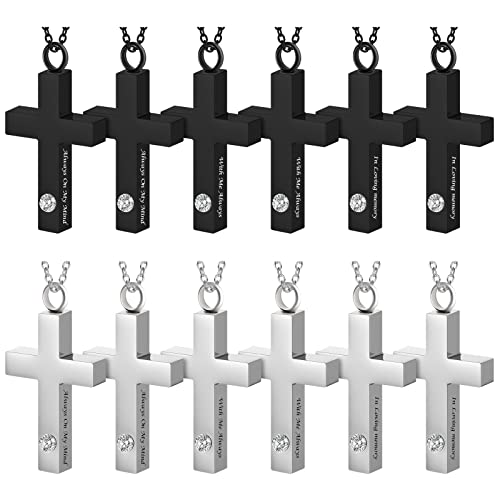 Inbagi Jewelry for Ashes Cross Ashes,Necklace Memorial for Men Women 6