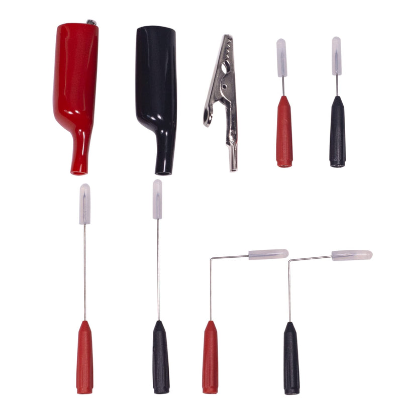 [Australia - AusPower] - Back Probe Needles Non-Destructive Multimeter Test Probes, 3A Alligator Clips with Slip on Insulators, 5A 600V Instrument Test Pen Clamp Copper Lead Plug Measuring Tools 