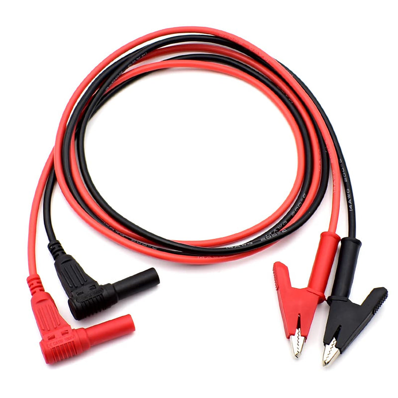 [Australia - AusPower] - 14 Gauge Multimeter Test Leads Right Angle Banana Plug to Alligator Clip Heavy Duty Silicone Wire for Electrical Testing 6 Feet Right Angle Banana Plug to Alligator Clip 6Ft 