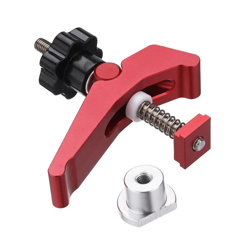 [Australia - AusPower] - HONGDUI YB07X Red Quick Acting Hold Down Clamp Aluminum Alloy T-Slot T-Track Clamp Set Woodworking Tool for Woodworking Table 