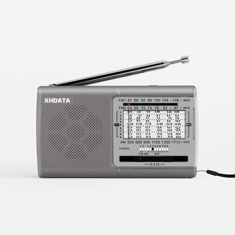 [Australia - AusPower] - XHDATA D219 Portable AM FM Shortwave Radio Battery Operated Small Great Reception Radio with Good Sound,Earphone Jack for Gift Elder,Home,Child [Sliver] Sliver 