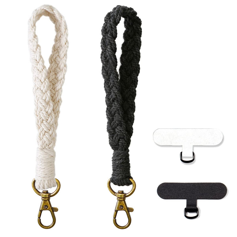 [Australia - AusPower] - Boho Macrame Phone Wrist Strap, Cell Phone Lanyard with Tether Tab, Keychain Wristlet Charm, Anti-Loss Phone Chain Simple 
