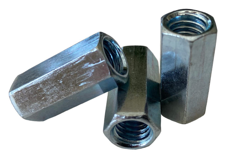 [Australia - AusPower] - Hex Rod Coupling Nuts 1/2-13 x 1-1/4 Length Threaded Rod connectors zinc Coupler (2) 2 