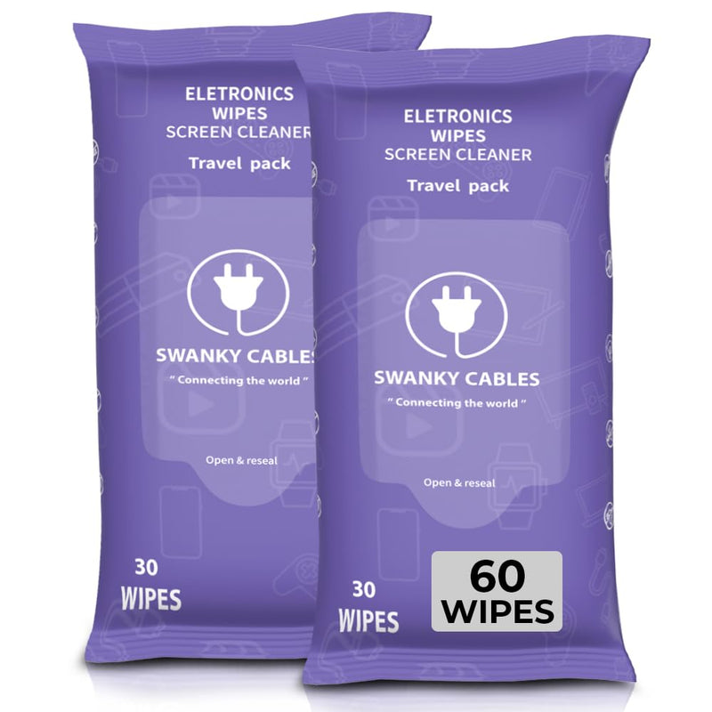 [Australia - AusPower] - Screen Cleaner Wipes: Electronic Wipes for Screens - Computer Screen Wipes for Lens, Phone, Tv Screen and Monitor Cleaning - Tech Wipes & Microfiber Cloth (Soft Wipes, 60 Count) Soft Wipes 