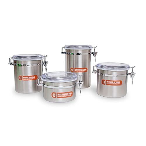 Star Trek: The Next Generation Stainless Steel Kitchen Storage Jar Containers With Seal-Tight Lids, Set of 4