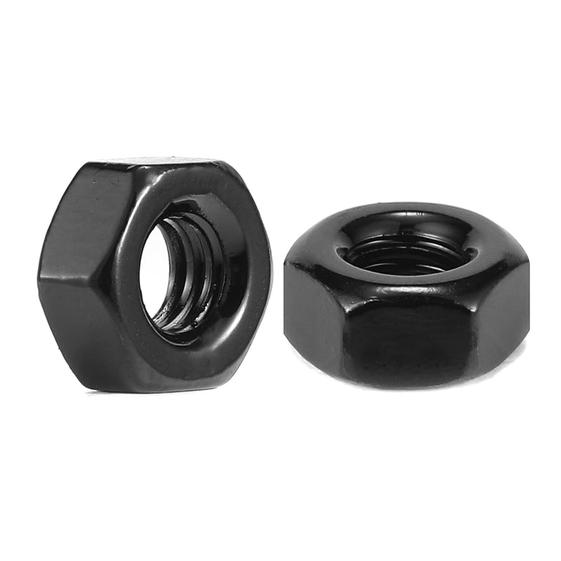 [Australia - AusPower] - 1/4-20 Hex Nuts 100Pcs 304 Stainless Steel 18-8, Full Thread, Hex Drive, Bright Finish, Black Oxide by SG TZH 100 1/4-20 