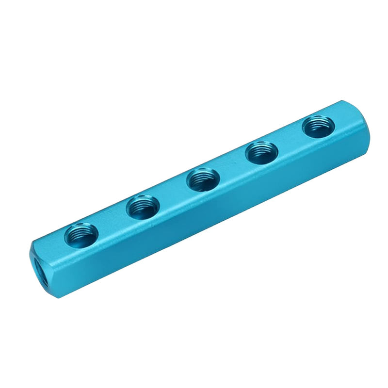 [Australia - AusPower] - Air Manifold, 5 Way 8 Port Air Compressor Manifold, Aluminum Air Hose Inline Manifold Block Splitter, Pneumatic Manifold Air Distribution Block, NPT 1/4 Inch Supply Port, NPT 1/4 Inch Output Port 5 Way 8 Port?1 Pack? 