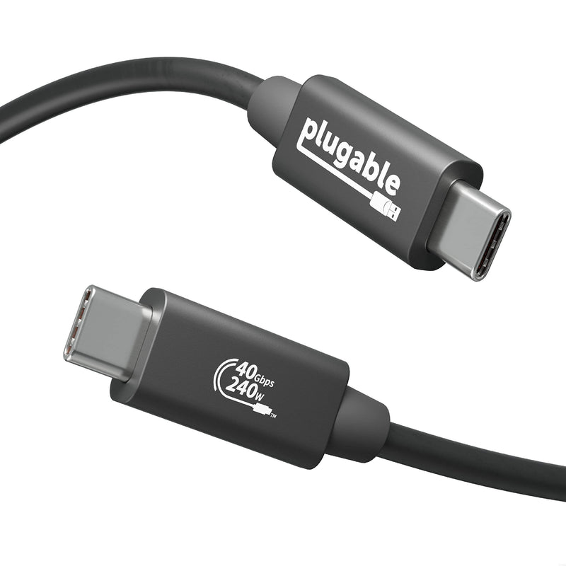 Plugable USB C Cable, 240W Charging Cable 40Gbps, 4K 120Hz, 8K 60Hz USB-C Monitor, iPhone, MacBook, iPad, Samsung Galaxy, 3.3 Feet (USBC-240W-1M) 1 meter