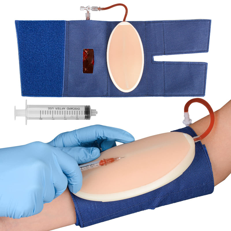 [Australia - AusPower] - Medarchitect IV Practice Kit for Injection Training, Wearable Injection Practice Kit for Venipuncture Practice, IV Injection/Insertion Practice Pad for Medical Education White 