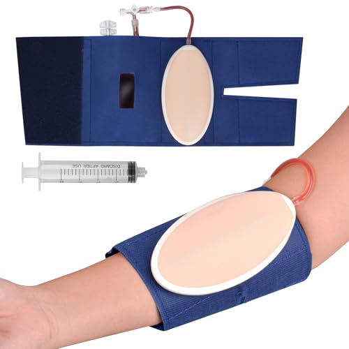 Medarchitect IV Injection Pad, Portable IV Exercise Kit, Veno Puncture Injection Practice Pad for Medical Training, White Plastic