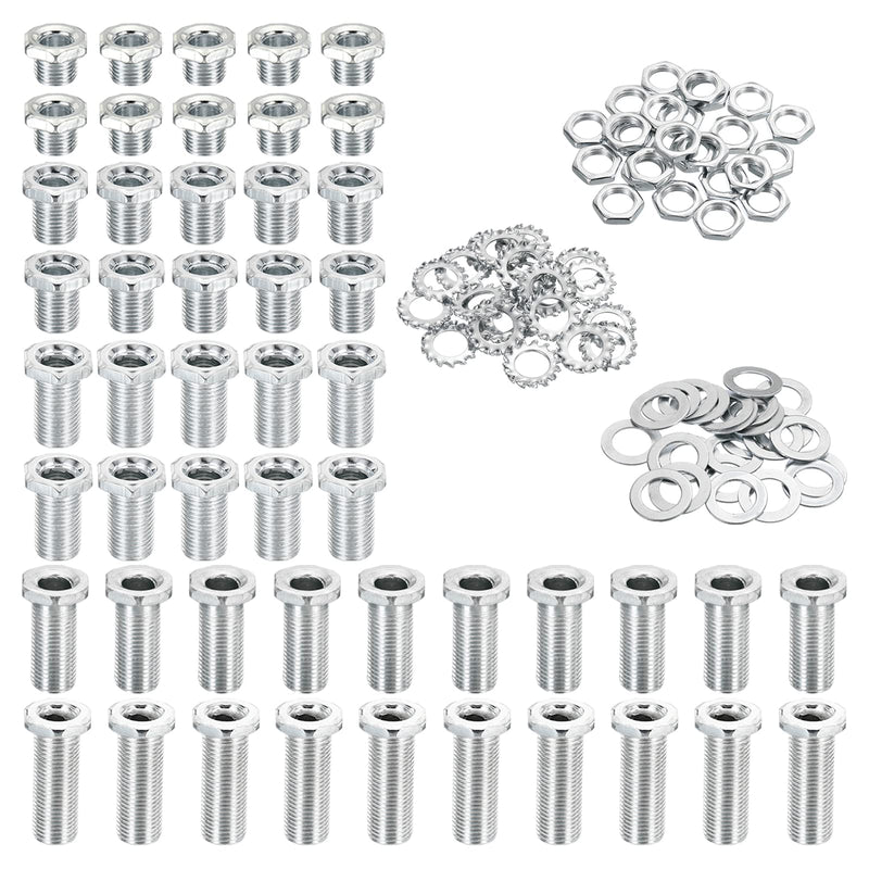 [Australia - AusPower] - PATIKIL M10 Hex Hollow Screw Bolts, 4 in 1 / 200Pieces Through Hole Bolt Chandelier Fasteners with Hex Nut and Gasket 200 