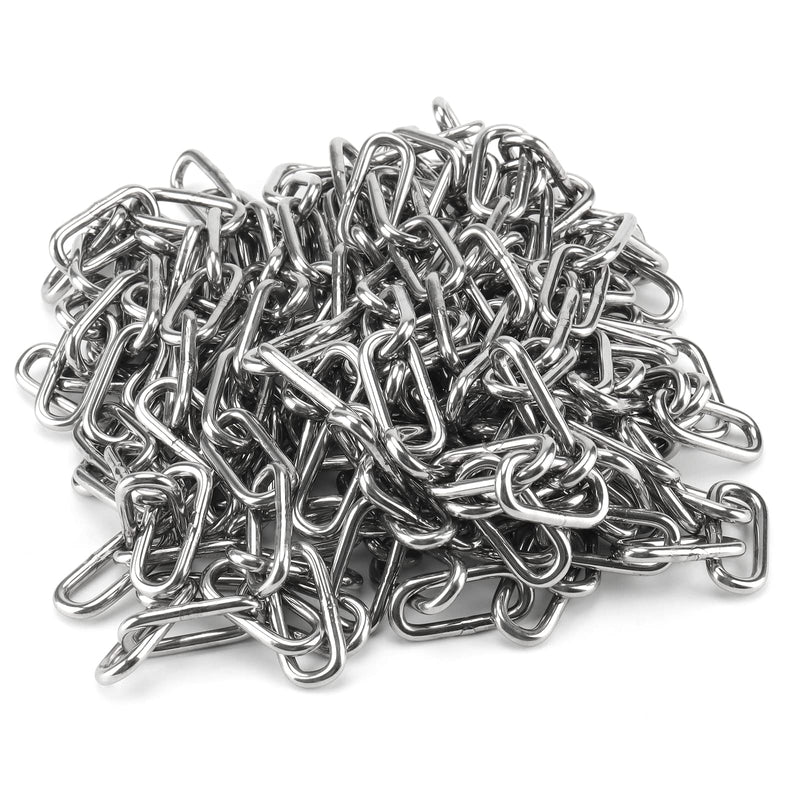 [Australia - AusPower] - 20 Feet x 5/32 Inch Stainless Steel Chain Link, Heavy Duty Chain Links, Rust Proof Coil Chain Metal Utility Chain for Clothesline, Hanging Swing, Chain Hardware, 500 lbs Work Load 