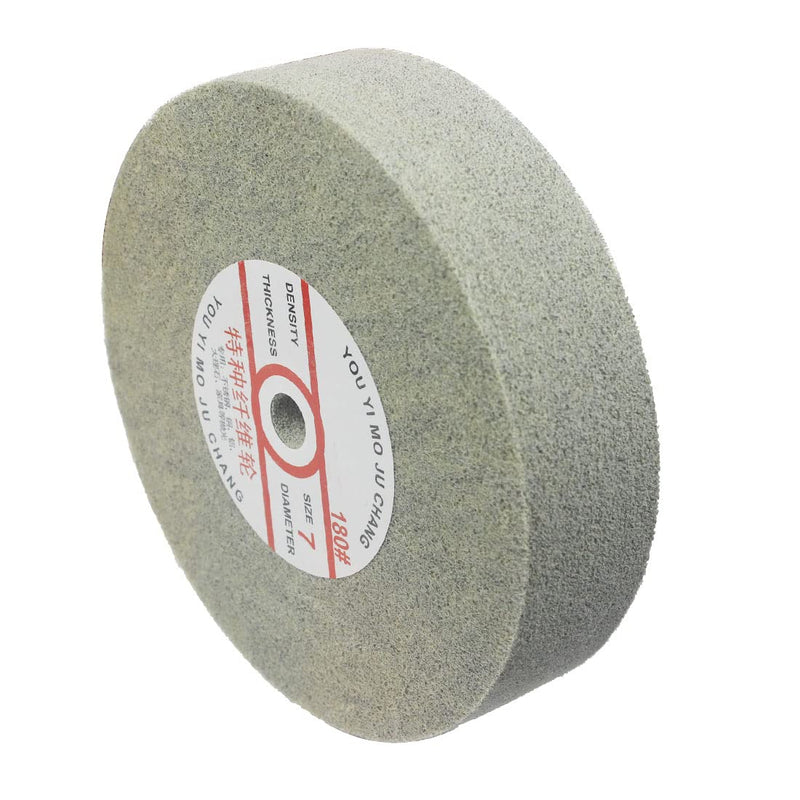 8" x 2" Nylon Fiber Buffing Wheel, Extra Thick 180 Grit Abrasive Silicone Carbide Burnishing Wheel with 5/8" Arbor Hole for Bench Grinder (7P) 8"x2" Extra Thick Fiber Wheel