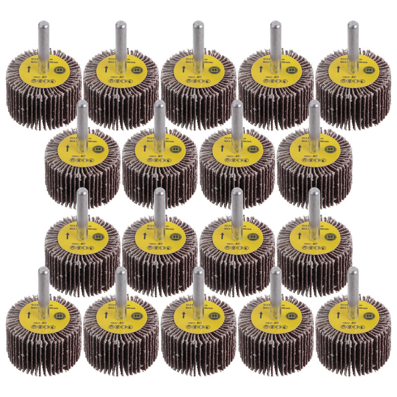 [Australia - AusPower] - 18 Pack Abrasive Flap Wheel Sander Set, 80-Grit 1/4 Inch Shank Flap Wheels for Drill, 1.6 Inch Flap Wheel Sander for Drill, Die Grinder Flap Wheel 