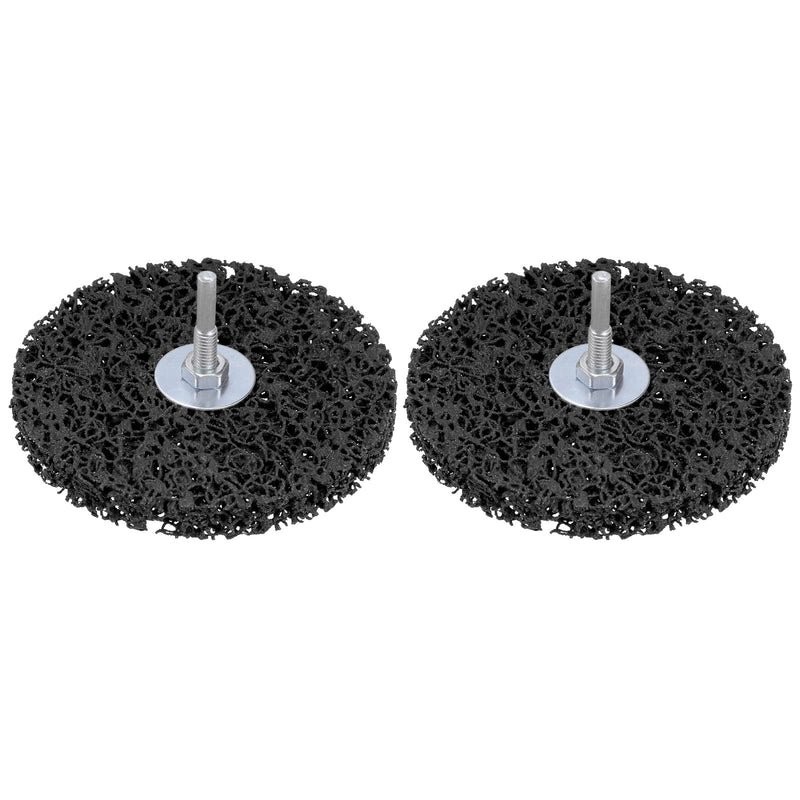 [Australia - AusPower] - 2pcs Paint Stripping Disc Drill Attachment 5" x 1/2" with 1/4" Shaft Strip Clean Discs for Angle Grinder Clean and Remove Paint Coating Rust, Black 5"x1/2"x1/4" 
