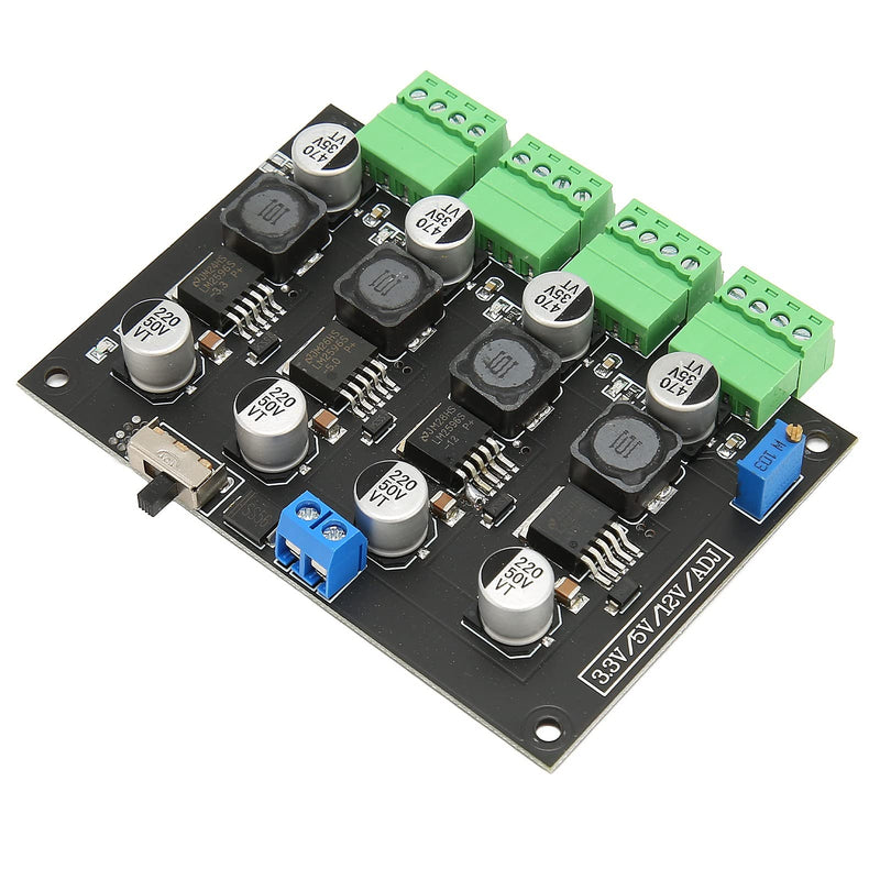 [Australia - AusPower] - Multi Channel Power Supply Module 3.3V 5V 12V ADJ Voltage Output Power Module 4 LM 2596 Instrument PCB Board 