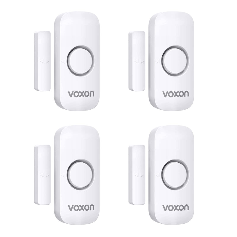 [Australia - AusPower] - Door Window Alarm for Kids Safety VOXON Wireless Door Alarm for Home Security Personal Security Window Alarms Sensor Burglar Door Alarm for Home, Cars, Sheds, Caravans DIY Kit Pack of 4 4PCS 