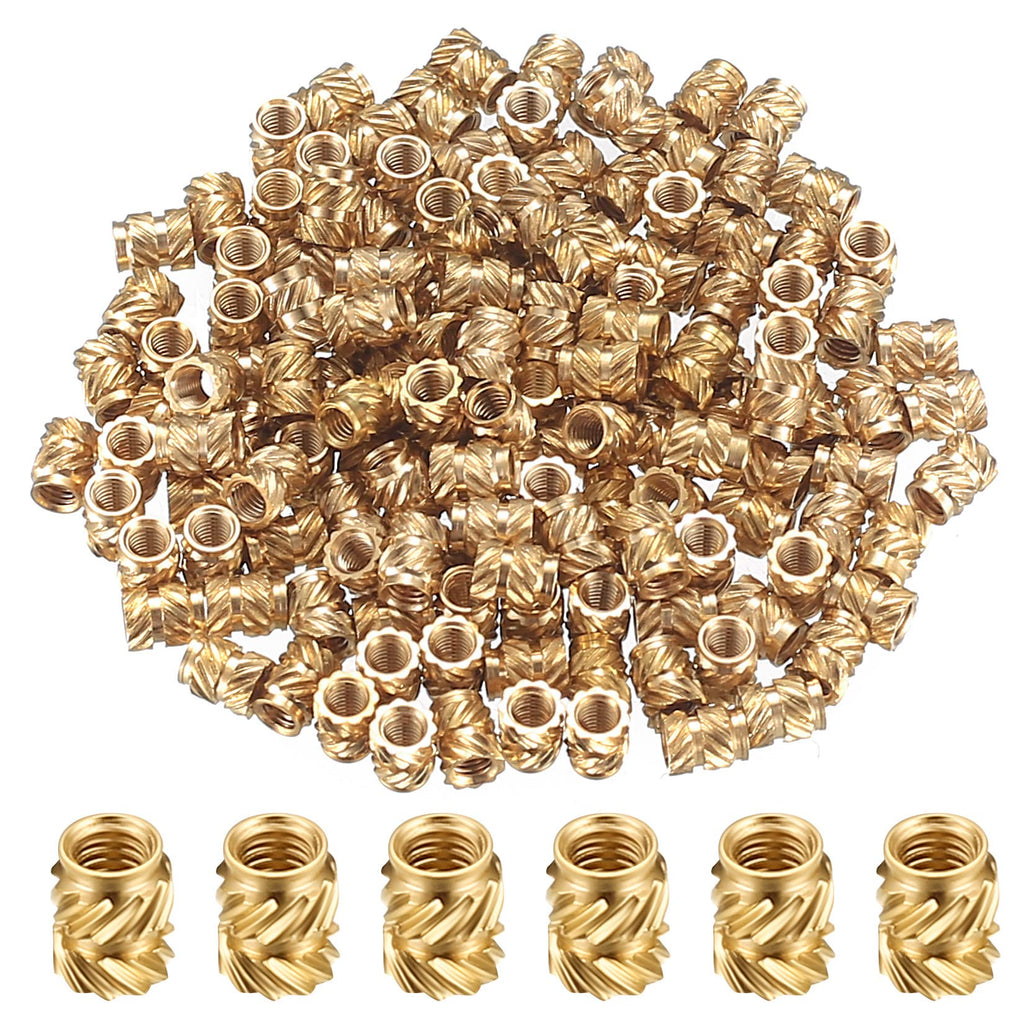 150 Pcs M3 Threaded Inserts, Brass Knurled 3D Printing Nuts, Embedment Twill Brass Thread Screws Heat Set, Thread Knurled Heat Brass Nut for 3D Printing, Automotive Plastic Shells - M3*4.6x5.7 mm