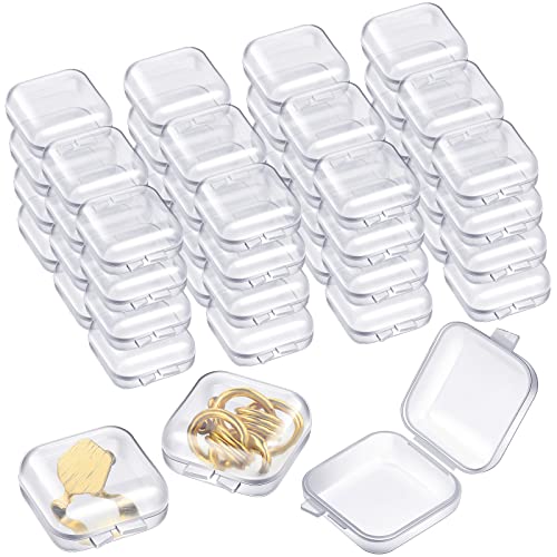 Chunful 200 Pcs Clear Jewelry Box with Hinged Lid Small Storage Container