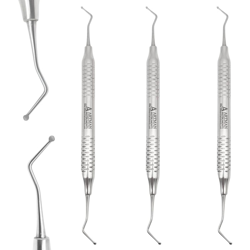 [Australia - AusPower] - Dental Excavator Double Ended1.5 and 2 mm Set of 3 Restorative Endodontic Tool Slip Resistant Handle Artman Instruments 